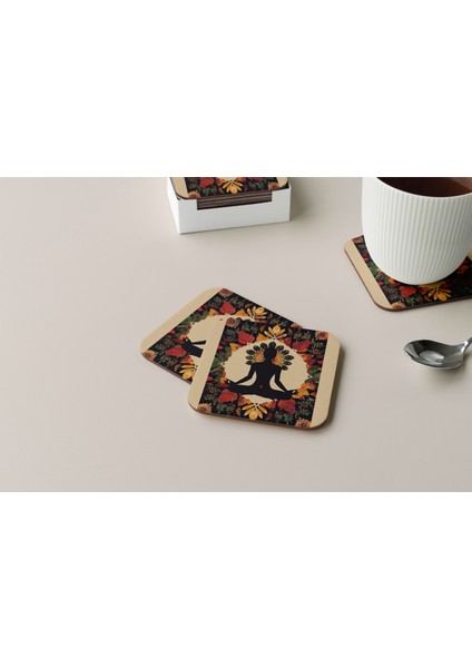 Dekoratif Bardak Altlığı Neon Desen 01