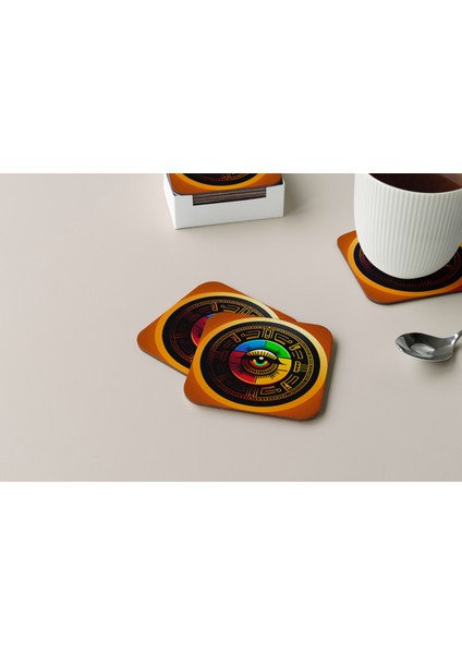 Dekoratif Bardak Altlığı Neon Desen 50