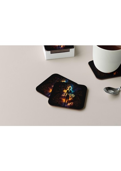 Dekoratif Bardak Altlığı Neon Desen 42