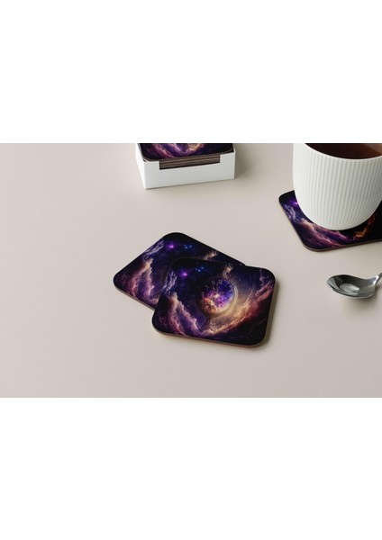 Dekoratif Bardak Altlığı Neon Desen 66