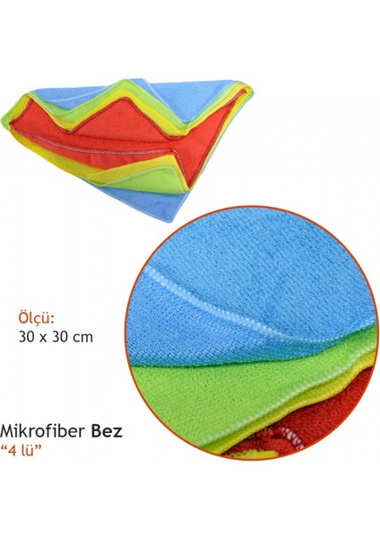 Mikrofiber Bez 4 Lü 30X30 Cm 22413