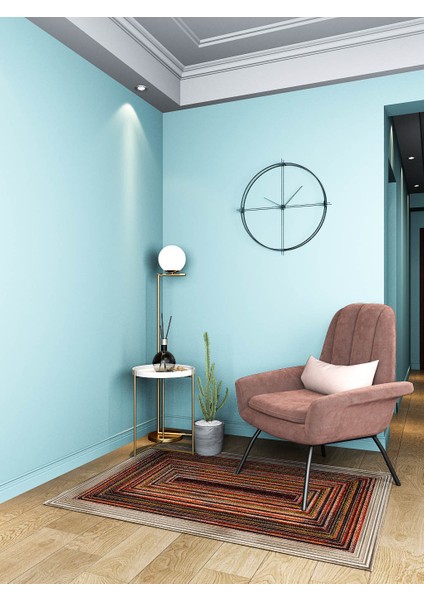 Dijital Baskılı Kırmızı Renkli Geçişli Jüt Desenli Makinada Yıkanabilir Salon ve Yolluk Halısı