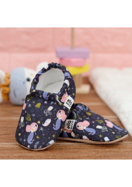 Desenli Bebek Patiği, Kaydırmaz Taban, Ev Kreş Ayakkabısı Panduf, Okyanus Canlıları