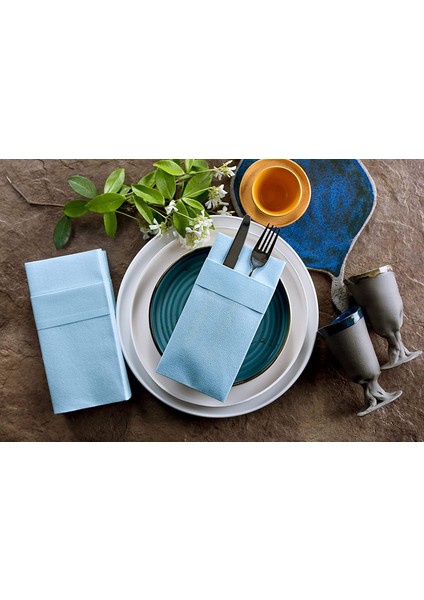 40X40 Aırlaıd Cepli Peçete Bebe Mavisi 50'li