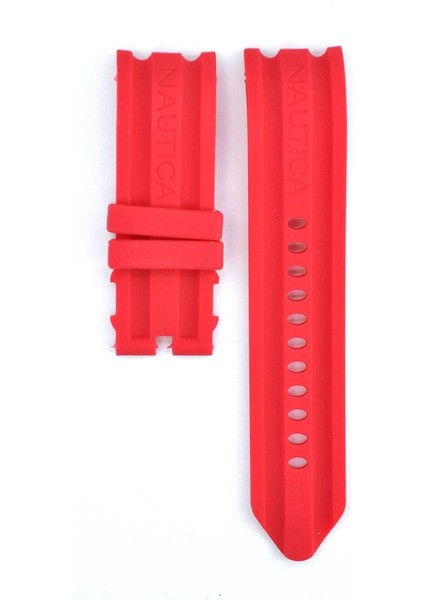 Nautica 24MM A15574G Kırmızı Silikon Kordon