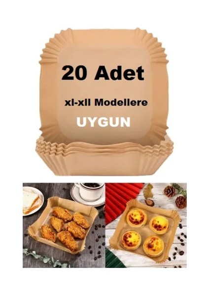 Büyük Boy Air Fryer Fritöz Pişirme Kağıdı 50 Adet