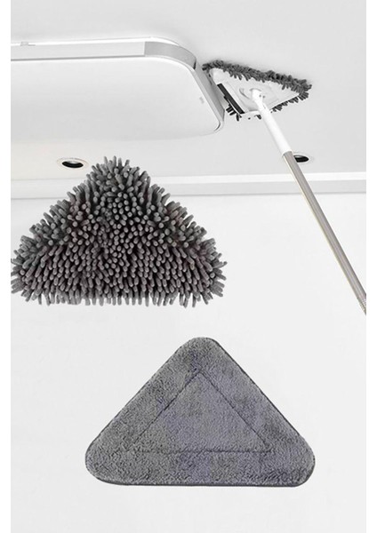 Teleskopik üçgen cam sil, 3 sopalı, 2 bezli, cam ve duvar temizleme mop, 150 cm fırsatları