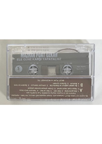 Mazhar Fuat Özkan Ele Güne Karşı Kaset (Orjnal Dönem Baskı Kaset)