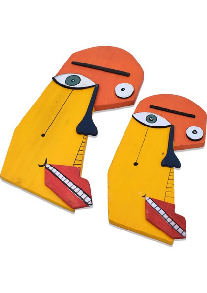 Picasso Mask Seti Ahşap Dekoratif Duvar Objesi Maske modelleri