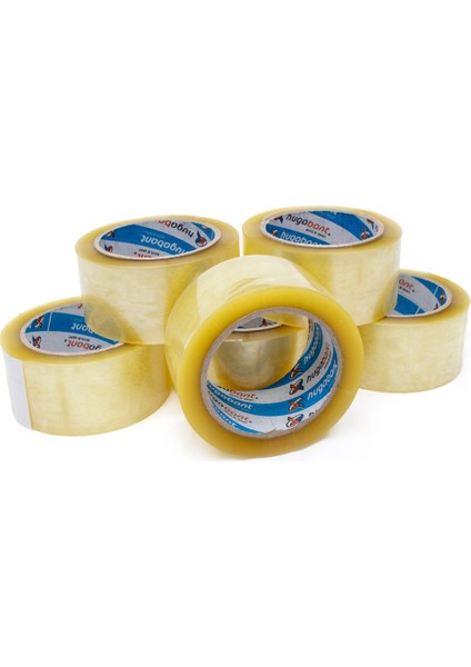 Huga Bant Akrilik Yüksek Kalite Koli Bandı 45MM x 100 mt Şeffaf (6'lı Paket)
