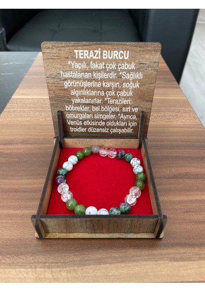 Terazi Burcuna Özel Doğal Taş Burç Bileklik