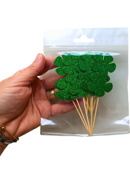 Çiçek Yeşil Simli Parti Kürdan 20'li fiyatları