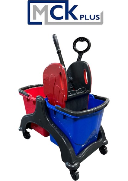 Mck Plastik Çift Kovalı Temizlik Paspas Arabası Temizlik Seti Plastik Presli Mop ve Aparat Hediye fırsatları