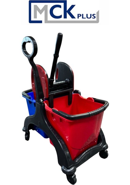 Mck Plastik Çift Kovalı Temizlik Paspas Arabası Temizlik Seti Plastik Presli Mop ve Aparat Hediye indirimleri