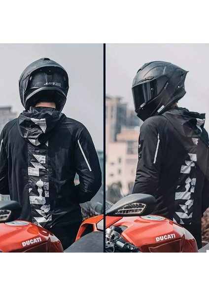 Motosiklet Ve Bisiklet Korumalı Jacket Yağmurluk Polyester Stopwater Sertifika Korumalı Mont Camo