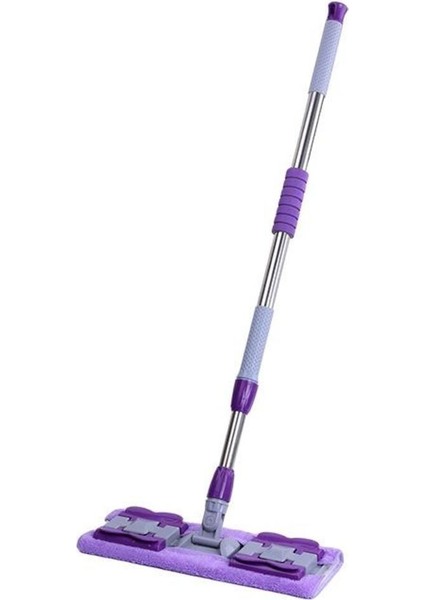 Mor mikrofiber yer temizliği seti, 360° döner başlık, yedek bezli, pratik ve kullanışlı