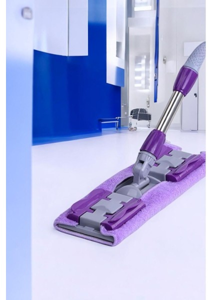 Mor mikrofiber yer temizliği seti, 360° döner başlık, yedek bezli, pratik ve kullanışlı fiyatları