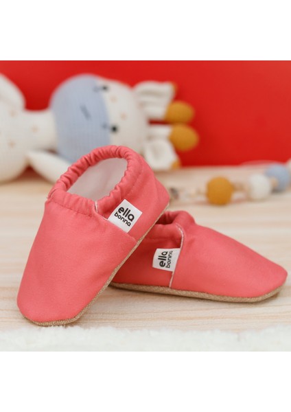 Desenli Bebek Patiği, Kaydırmaz Taban, Ev Kreş Ayakkabısı Panduf, Pembe