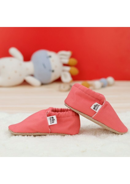 Desenli Bebek Patiği, Kaydırmaz Taban, Ev Kreş Ayakkabısı Panduf, Pembe