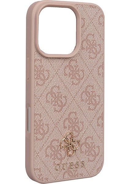 iPhone 16 Pro Uyumlu Kılıf Magsafe Şarj Özellikli Guess Orjinal Lisanslı Small 4g Classic Pembe