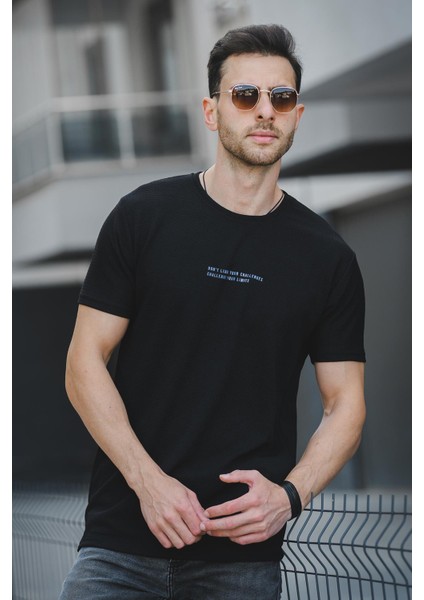 Ft Dont Limit Baskılı Waffle Bisiklet Yaka Likralı Slim Fit Erkek Tshirt