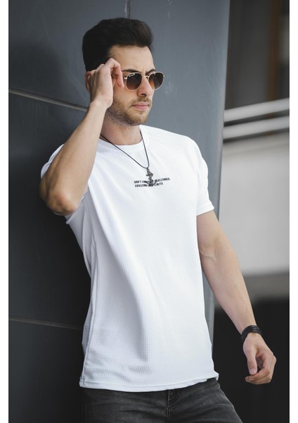 Ft Dont Limit Baskılı Waffle Bisiklet Yaka Likralı Slim Fit Erkek Tshirt fiyatları