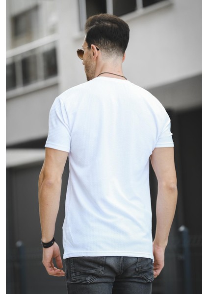 Ft Dont Limit Baskılı Waffle Bisiklet Yaka Likralı Slim Fit Erkek Tshirt fırsatları