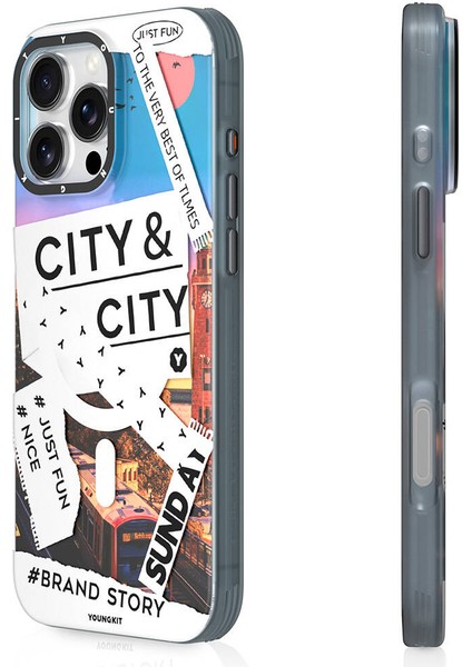 iPhone 16 Pro Uyumlu Kılıf Magsafe Şarj Özellikli Youngkit A-City Serisi Kapak Beyaz fiyatları