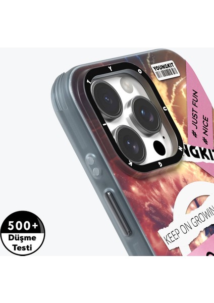 iPhone 16 Pro Max Uyumlu Kılıf Magsafe Şarj Özellikli Youngkit A-City Serisi Kapak Pembe