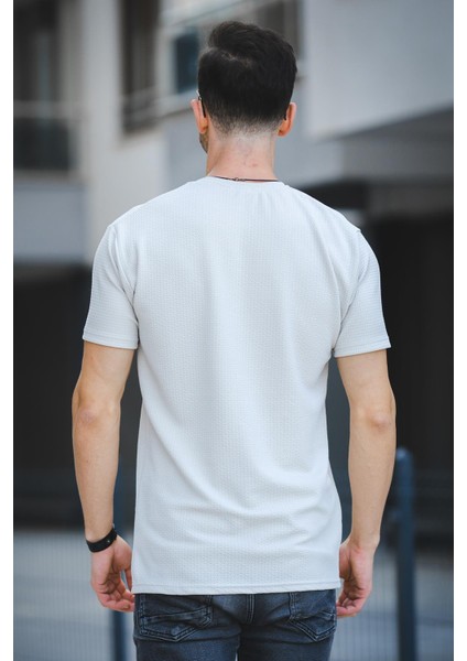 Ft Dont Limit Baskılı Waffle Bisiklet Yaka Likralı Slim Fit Erkek Tshirt
