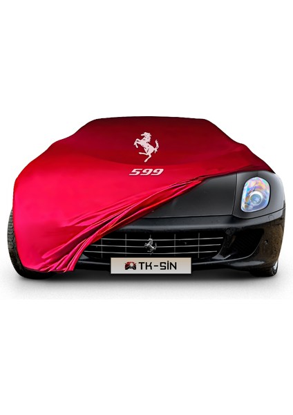 Ultra Shop Ferrari 599 Uyumlu Araba Brandası Kırmızı Kumaş Penye Toz Geçirmez Garaj Brandası Oto Branda