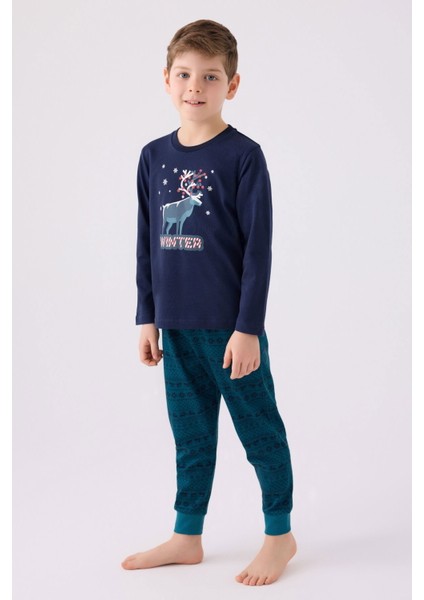 3135 Erkek Çocuk Uzun Kol Pijama Takım