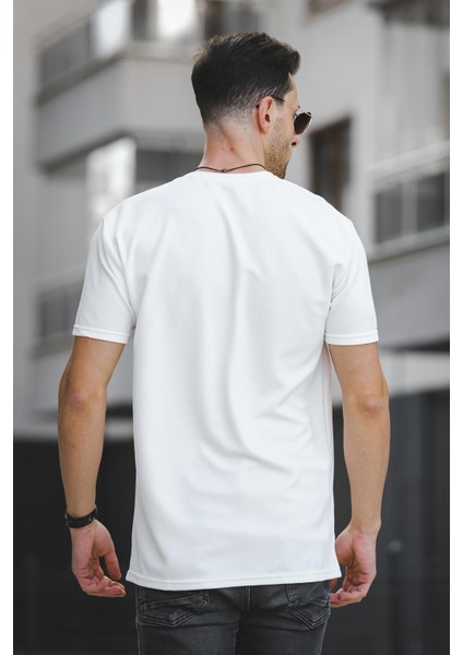 Ft New Club Baskılı Otoban Bisiklet Yaka Likralı Slim Fit Erkek Tshirt