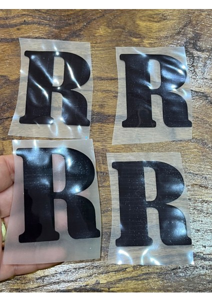 4 Adet Ütü İle Yapışan R Harfi Transfer Baskı Arma Harf 6 x 4 cm