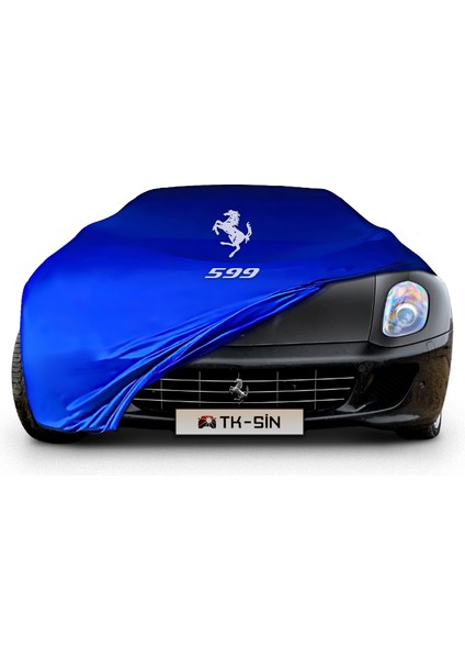 Ultra Shop Ferrari 599 Uyumlu Araba Brandası Mavi Kumaş Penye Toz Geçirmez Garaj Brandası Oto Branda