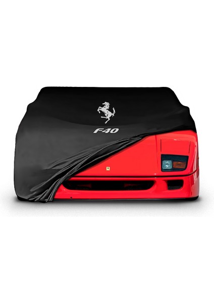 Ultra Shop Ferrari F40 Uyumlu Araba Brandası Siyah Kumaş Penye Toz Geçirmez Garaj Brandası Oto Branda