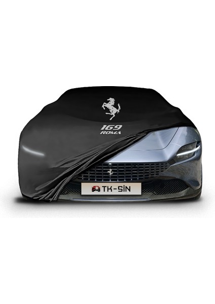 Ultra Shop Ferrari Roma Uyumlu Araba Brandası Siyah Kumaş Penye Toz Geçirmez Garaj Brandası Oto Branda