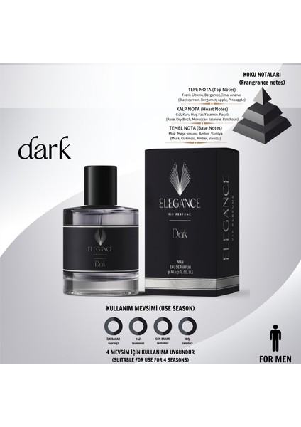 Darkness Edp Etkili Erkek Parfümü For Men 50 ml