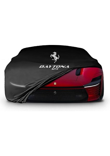 Ultra Shop Ferrari Daytona Sp3 Uyumlu Araba Brandası Siyah Kumaş Penye Toz Geçirmez Garaj Brandası Oto Branda