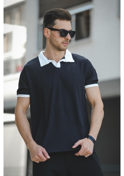 Ht 945061 Slim Fit Likralı Kısa Patlı Apaç Yaka Erkek Tshirt modelleri