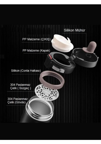 Çift Katmanlı Paslanmaz Çelik Bardak Mug Termos 380ML Çay Kahve Termosu 12 Saat Sıcak Soğuk Filtreli Filtreli Çift Katmanlı Termos Çay Kahve Termosu
