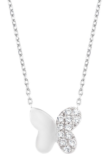 Gümüş Minik Kelebek Kolye