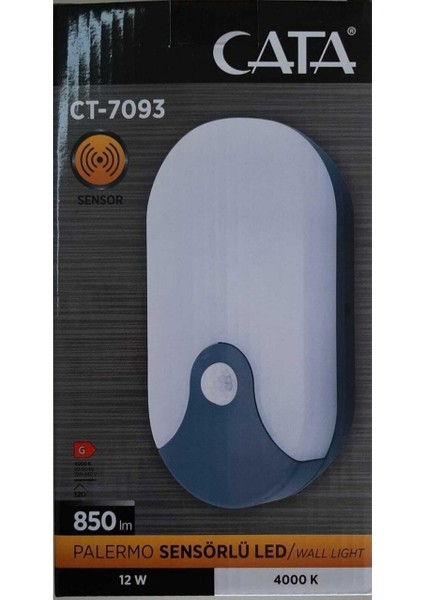 Cata 12W Sensörlü Dekoratif LED Aplik CT-7093