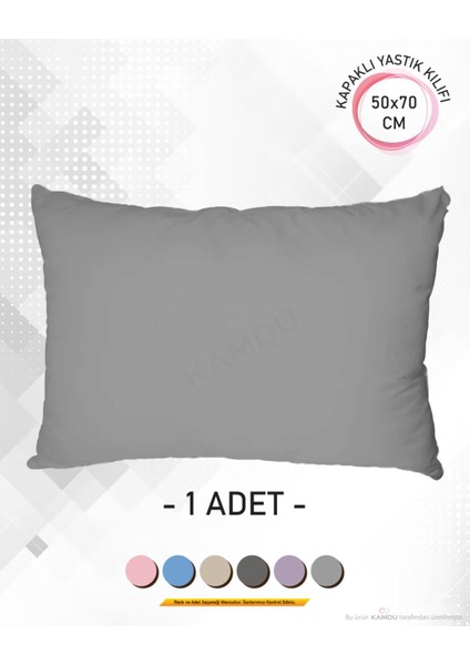 1 Adet Renkli, 50 x 70 Kapaklı Ranforce Premium Yastık Kılıfı