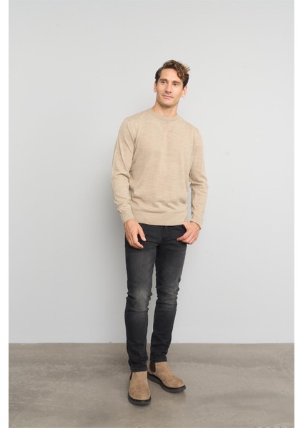 Çetinkaya Mentality K25 3175 Bisiklet Yaka Triko Basic Vizonmelanj fiyatları