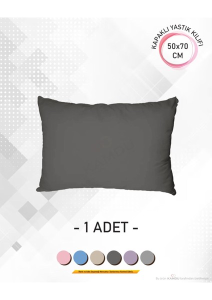 1 Adet Renkli, 50 x 70 Kapaklı Ranforce Premium Yastık Kılıfı