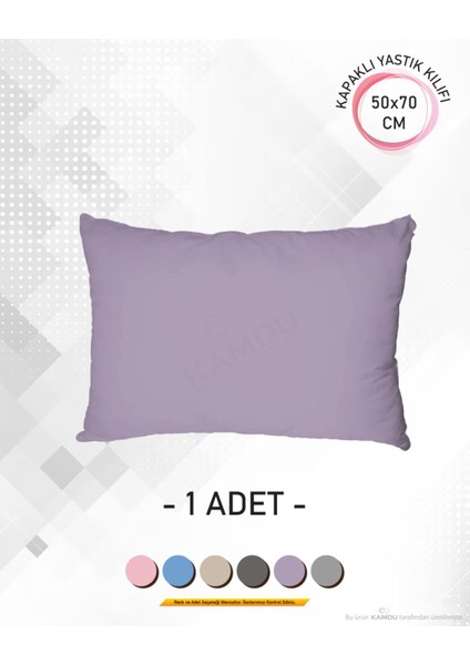 1 Adet Renkli, 50 x 70 Kapaklı Ranforce Premium Yastık Kılıfı
