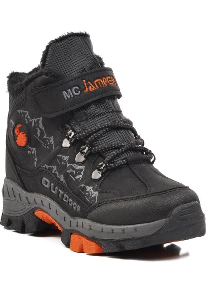 2040-F Siyah-Turuncu Içi Kürklü Çocuk Bot