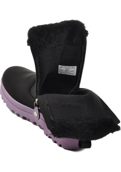 23003-F Siyah-Lila Içi Kürklü Çocuk Bot fırsatları