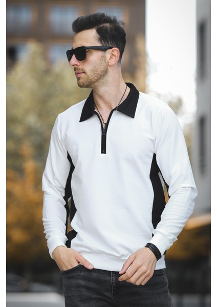 Shibu Parçalı Yarım Fermuarlı Yakalı Erkek Sweatshirt fiyatları